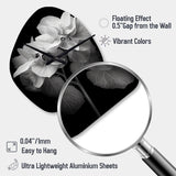 Black White Hydrangea Blooming I - Asymmetric Metal Wall Clock
