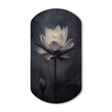 Grey Monochrome Lotus Symphony III - Asymmetric Metal Wall Clock