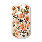 Peach Blossom Bliss IV - Asymmetric Metal Wall Clock