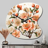 Peach Blossom Bliss IV - Asymmetric Metal Wall Clock