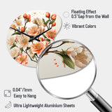 Peach Blossom Bliss IV - Asymmetric Metal Wall Clock