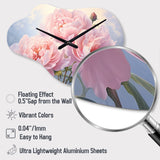 Pink Peony Perfection II - Asymmetric Metal Wall Clock