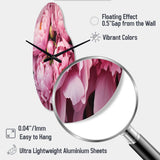 Pink Green Peony Captivating II - Asymmetric Metal Wall Clock