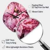 Pink Green Peony Captivating II - Asymmetric Metal Wall Clock
