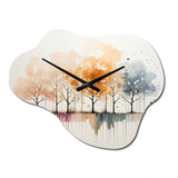Minimalism Yellow Tree Solitude II - Asymmetric Metal Wall Clock