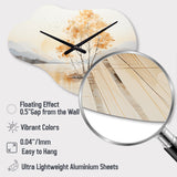 Minimalism Yellow Tree Solitude IV - Asymmetric Metal Wall Clock
