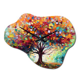 Coral Oak Tree At The Farm I - Asymmetric Metal Wall Clock