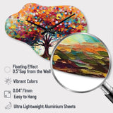 Coral Oak Tree At The Farm I - Asymmetric Metal Wall Clock