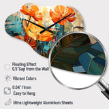 Tropical Orange and Green Foliage II - Asymmetric Metal Wall Clock