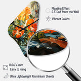 Orange Green Tropical Foliage IV - Asymmetric Metal Wall Clock