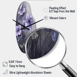 Purple Grey Violets Dream I - Asymmetric Metal Wall Clock