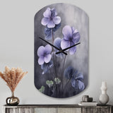 Purple Grey Violets Dream I - Asymmetric Metal Wall Clock