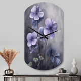 Purple Grey Violets Dream I - Asymmetric Metal Wall Clock