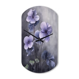 Purple Grey Violets Dream I - Asymmetric Metal Wall Clock