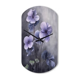Purple Grey Violets Dream I - Asymmetric Metal Wall Clock