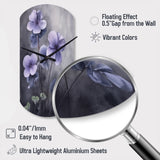 Purple Grey Violets Dream I - Asymmetric Metal Wall Clock