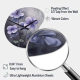 Purple Grey Violets Dream I - Asymmetric Metal Wall Clock