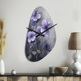 Purple Grey Violets Dream I - Asymmetric Metal Wall Clock
