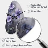 Purple Grey Violets Dream I - Asymmetric Metal Wall Clock
