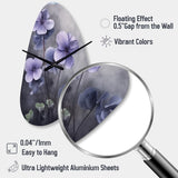 Purple Grey Violets Dream I - Asymmetric Metal Wall Clock