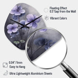 Purple Grey Violets Dream I - Asymmetric Metal Wall Clock
