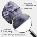 Purple Grey Violets Dream I - Asymmetric Metal Wall Clock