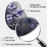 Purple Grey Violets Dream I - Asymmetric Metal Wall Clock