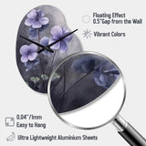 Purple Grey Violets Dream I - Asymmetric Metal Wall Clock