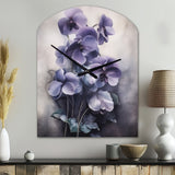Purple Grey Violets Dream II - Asymmetric Metal Wall Clock