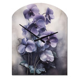 Purple Grey Violets Dream II - Asymmetric Metal Wall Clock