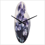 Purple Grey Violets Dream II - Asymmetric Metal Wall Clock