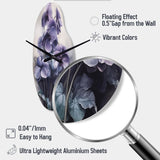 Purple Grey Violets Dream II - Asymmetric Metal Wall Clock