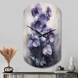 Purple Grey Violets Dream II - Asymmetric Metal Wall Clock