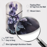 Purple Grey Violets Dream II - Asymmetric Metal Wall Clock