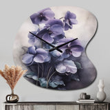Purple Grey Violets Dream II - Asymmetric Metal Wall Clock