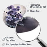 Purple Grey Violets Dream II - Asymmetric Metal Wall Clock