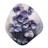 Purple Grey Violets Dream II - Asymmetric Metal Wall Clock