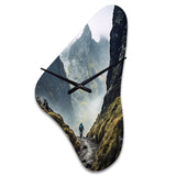 Mountain Hiking Photo III - Asymmetric Metal Wall Clock
