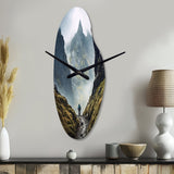 Mountain Hiking Photo III - Asymmetric Metal Wall Clock