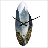 Mountain Hiking Photo III - Asymmetric Metal Wall Clock