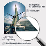 Sailing Boat Solitude Photo II - Asymmetric Metal Wall Clock