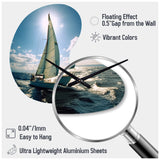 Sailing Boat Solitude Photo II - Asymmetric Metal Wall Clock