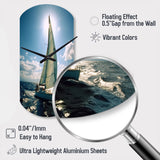 Sailing Boat Solitude Photo II - Asymmetric Metal Wall Clock