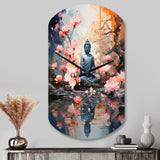Floral Buddha In Meditation I - Asymmetric Metal Wall Clock