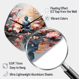 Floral Buddha In Meditation I - Asymmetric Metal Wall Clock