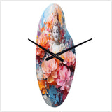 Floral Buddha In Meditation II - Asymmetric Metal Wall Clock