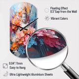 Floral Buddha In Meditation II - Asymmetric Metal Wall Clock