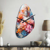 Floral Buddha In Meditation II - Asymmetric Metal Wall Clock