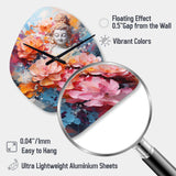 Floral Buddha In Meditation II - Asymmetric Metal Wall Clock