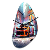 Graffiti Muscle Car III - Asymmetric Metal Wall Clock